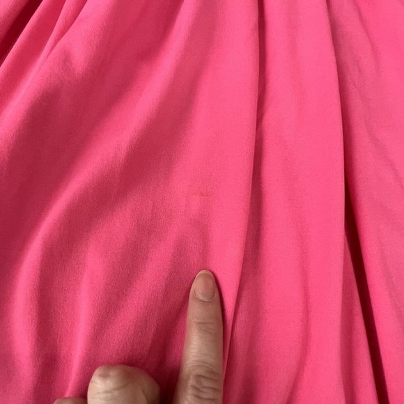 Leslie J Vintage 70s Union Made Pink Mod Style Dress Small 5-6 Spread Collar - Picture 9 of 11